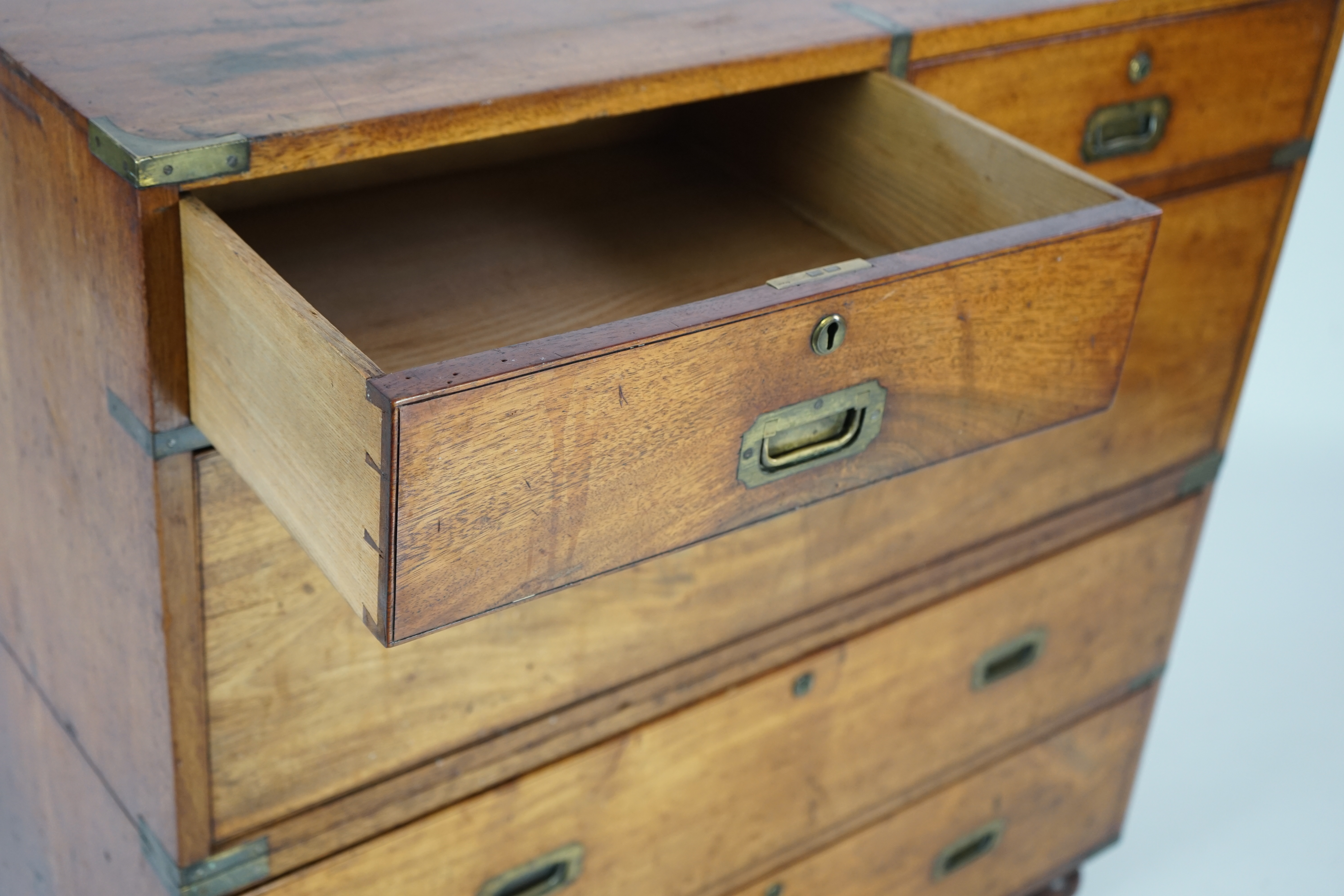 A Victorian teak campaign chest